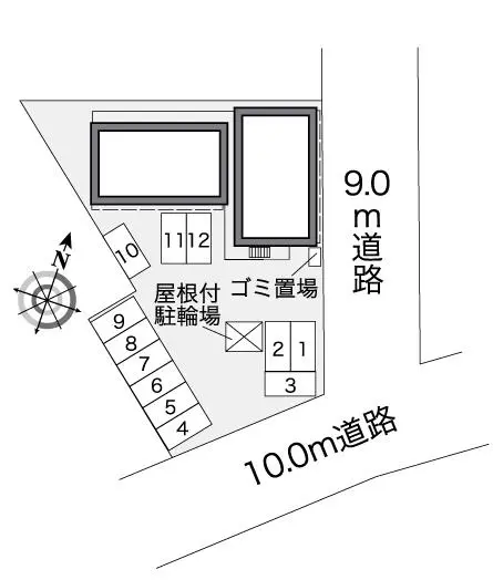 ★手数料０円★札幌市清田区清田一条３丁目　月極駐車場（LP）